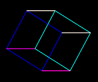 Still image of rotating cube