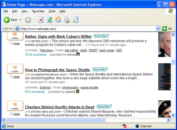 Netscape front page