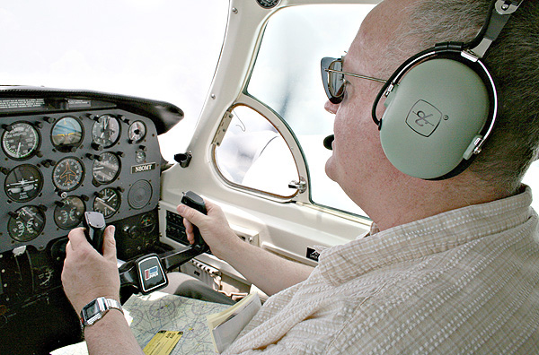 Michael in the co-pilot's seat